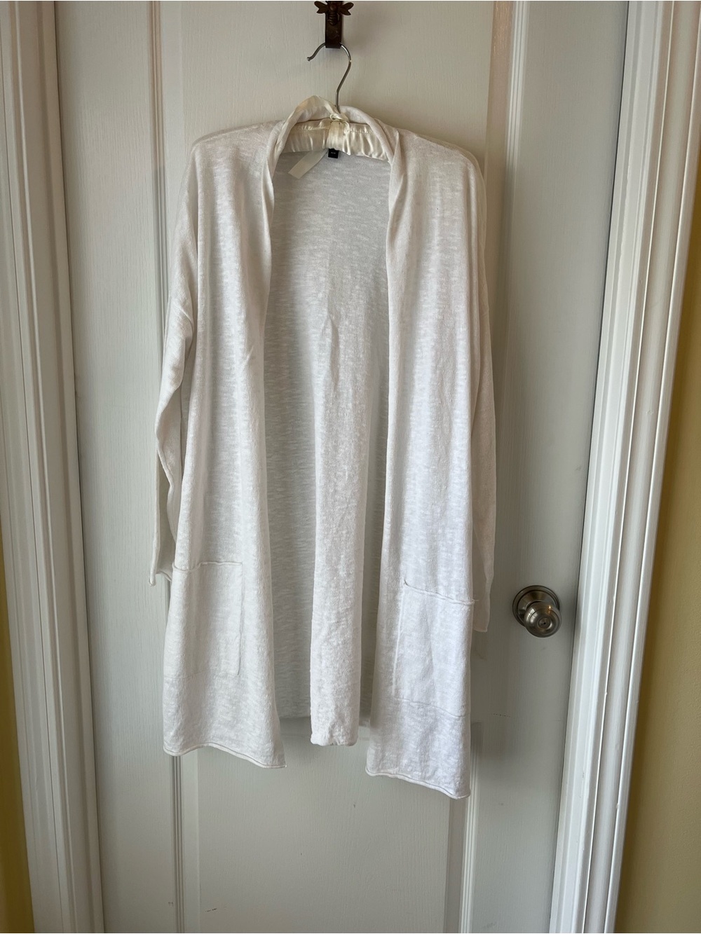 Eileen Fisher Open-Front Lightweight Cardigan - White
